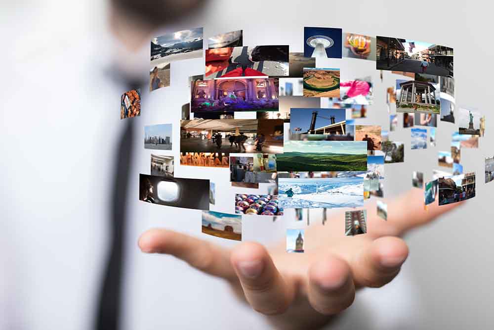 television images over hand